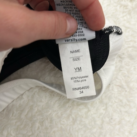 New Varsity Black & White Sports Bra with Sequin Sparkle Star Size Youth Medium - Picture 7 of 7